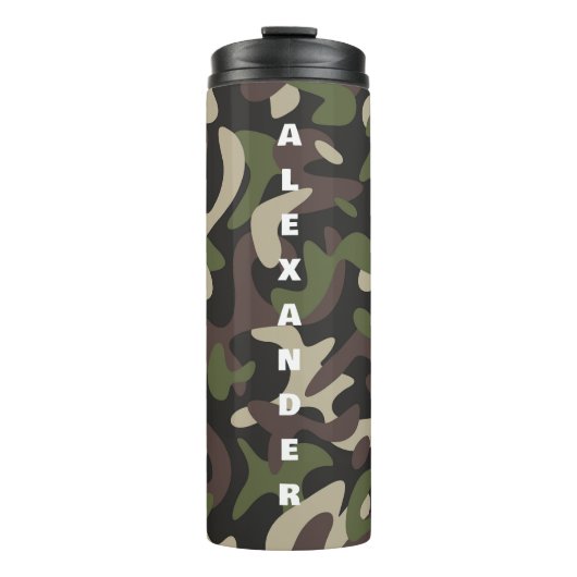 Bouteilles Isothermes Camouflage militaire Brown Motif vert personnalisé (Devant)