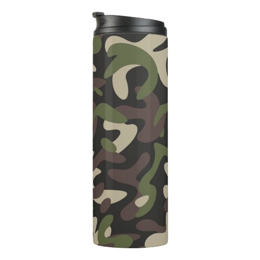 Bouteilles Isothermes Camouflage militaire Brown Motif vert personnalisé (Tourné sur la droite)
