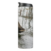 Bouteilles Isothermes Canard gris sur la nuit du lac (Tourné sur la droite)