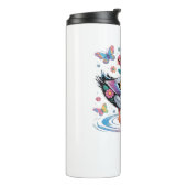 Bouteilles Isothermes Canard Imaginaire coloré avec fleurs et papillons (Tourné sur la gauche)