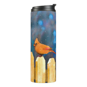 Bouteilles Isothermes Cardinals on the Fence Painting - Art original