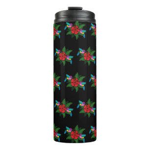 Bouteilles Isothermes Caricature à fleurs d'Hibiscus sur de mignons coli