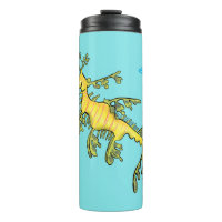 Caricature amusante de dragon de mer feuillu