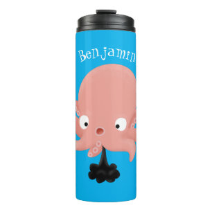 Bouteilles Isothermes Caricature de bébé pieuvre rose mignonne humour