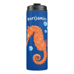 Bouteilles Isothermes Caricature de bulles d'hippocampe orange