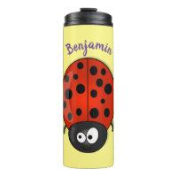 Caricature de coccinelle rouge joyeux