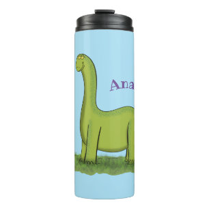 Bouteilles Isothermes Caricature de dinosaure de brontosaurus vert migno