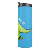 Bouteilles Isothermes Caricature de dinosaure de triceratops vert mignon (Tourné sur la droite)