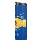 Bouteilles Isothermes Caricature de poisson sous-marin jaune mignon (Tourné sur la droite)