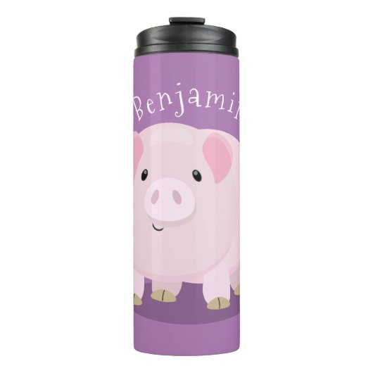 Bouteilles Isothermes Caricature de porc mignon rose pot vendue (Devant)