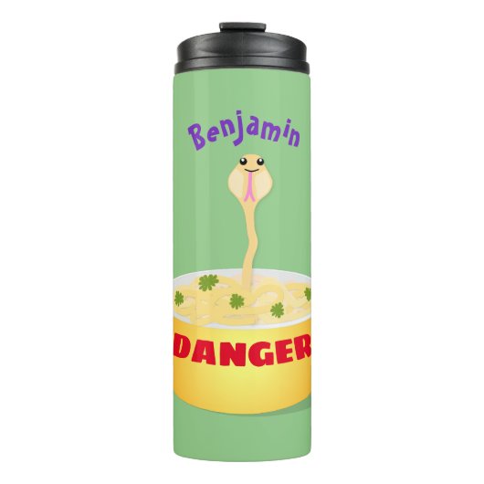 Bouteilles Isothermes Caricature de serpent aux nouilles mignonnes illus (Devant)