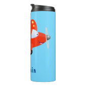 Bouteilles Isothermes Caricature de vol d'avion rouge mignon (Tourné sur la droite)