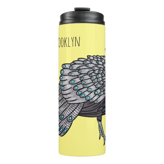 Bouteilles Isothermes Caricature d'oiseau de faisan paon de Bornéo (Devant)