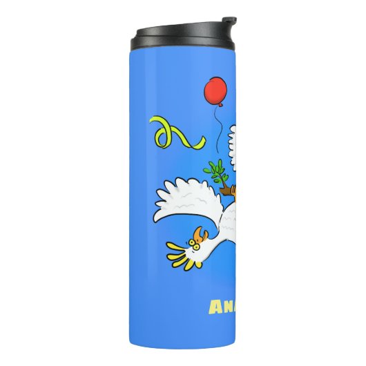 Bouteilles Isothermes Caricature d'oiseaux de cockatoo amusante (Tourné sur la gauche)