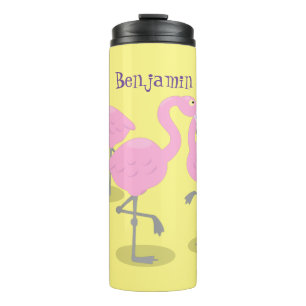 Bouteilles Isothermes Caricature en trio flamand rose mou