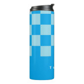 Bouteilles Isothermes Carré bleu foncé et clair bloque motif (Tourné sur la gauche)