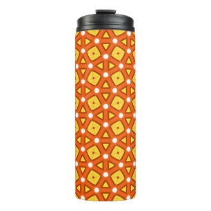 Bouteilles Isothermes Carré orange et triangle motif rétro naïf