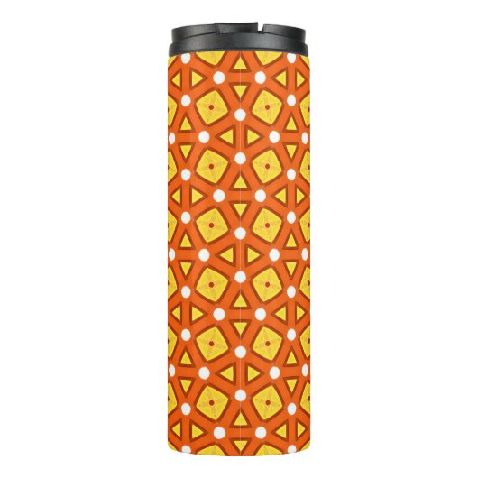 Bouteilles Isothermes Carré orange et triangle motif rétro naïf (Dos)