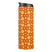 Bouteilles Isothermes Carré orange et triangle motif rétro naïf (Tourné sur la droite)