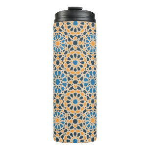 Bouteilles Isothermes Carreau géométrique marocain & motif orange