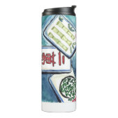 Bouteilles Isothermes Carreaux bleus (Tourné sur la gauche)