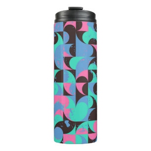 Bouteilles Isothermes Carreaux de motif vintages et transparents en noir