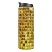 Bouteilles Isothermes Carreaux en mosaïque d'or Elégant luxe moderne (Tourné sur la droite)