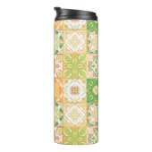 Bouteilles Isothermes Carreaux ornés en vert et jaune (Tourné sur la droite)