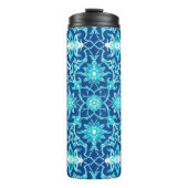 Bouteilles Isothermes Carrelage chinois Art Nouveau, bleu et turquoise (Devant)