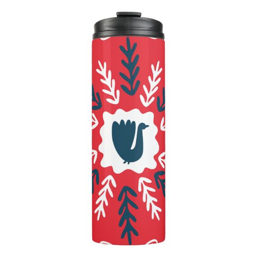 Bouteilles Isothermes Carrelage de Noël Folk Doodle Art (Devant)