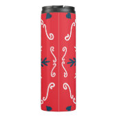 Bouteilles Isothermes Carrelage de Noël Folk Doodle Art (Dos)