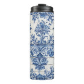 Bouteilles Isothermes Carrelage Décor Bleu Et Blanc (Devant)