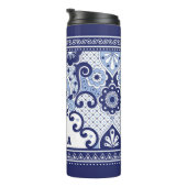 Bouteilles Isothermes Carrelage Monogram Blue and White Mexican Talavera (Tourné sur la droite)
