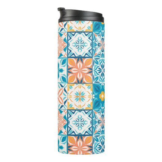 Bouteilles Isothermes Carrelage orange et bleu (Tourné sur la droite)