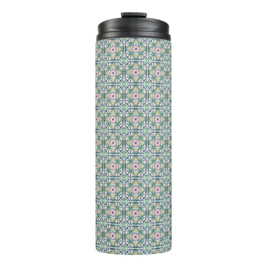 Bouteilles Isothermes Carrelage rose et bleu (Devant)