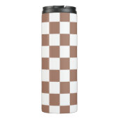 Bouteilles Isothermes Carrés Checker mocha brun blanc géométrique rétro (Dos)