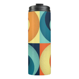Bouteilles Isothermes Carrés et cercles rétro : Motif des années 60
