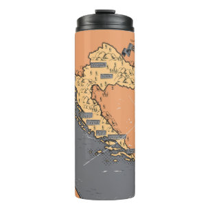 Bouteilles Isothermes Carte ancienne vintage de Croatie