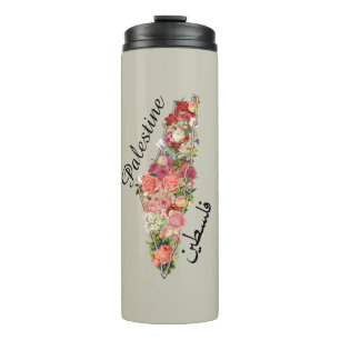Bouteilles Isothermes Carte de la Palestine فلسطين Floral Tumbler Th