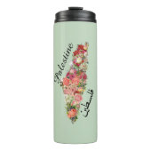 Bouteilles Isothermes Carte de la Palestine (Palestine) | Floral |Paruli (Devant)