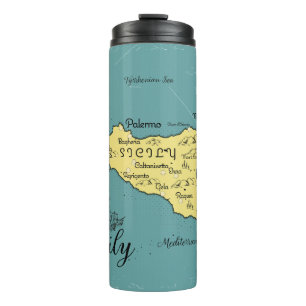 Bouteilles Isothermes Carte nautique vintage de Sicile