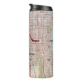 Bouteilles Isothermes Carte topographique de Seattle (Tourné sur la droite)