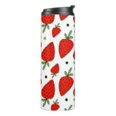 Bouteilles Isothermes Cartoon Red Strawberries Motif sans couture (Tourné sur la gauche)