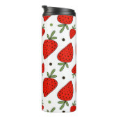 Bouteilles Isothermes Cartoon Red Strawberries Motif sans couture (Tourné sur la droite)
