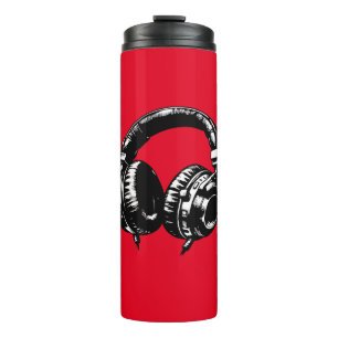 Bouteilles Isothermes Casque DJ Musique Noire