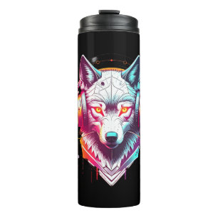Bouteilles Isothermes Casque Neon Cyber Wolf Y2K