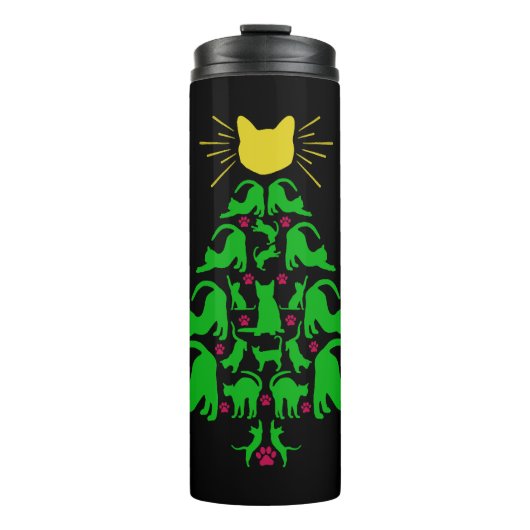 Bouteilles Isothermes Cat Christmas Funny Meowy Christmas Tree Cat Love (Devant)