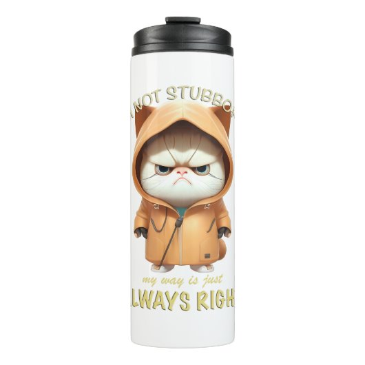 Bouteilles Isothermes Cat Kitten Je ne suis pas têtu Mon chemin est touj (Devant)