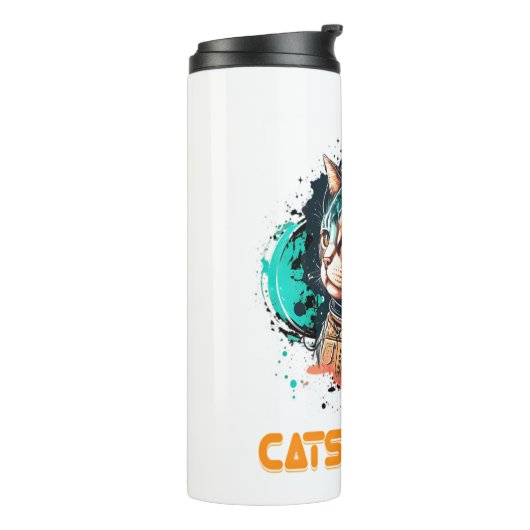 Bouteilles Isothermes Catsmonaute Astronaut Chat Ou Chat Spatial (Tourné sur la gauche)