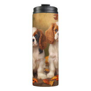 Bouteilles Isothermes Cavalier King Charles Spaniel Chiot Citrouille d'a